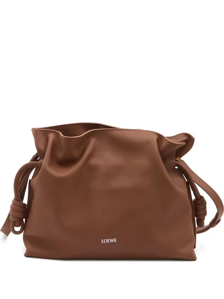 Женский клатч Loewe Flamenco средний кожаный, съёмный ремень, коричневый