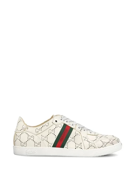 Женские кожаные кроссовки Gucci GG Web Stripe, нейтральные