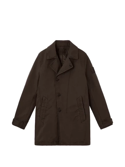 Мужское однобортное пальто Stone Island, коричневое
