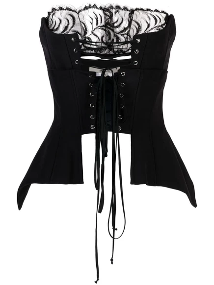 Кружевной топ с вставками в виде корсета MANURI black