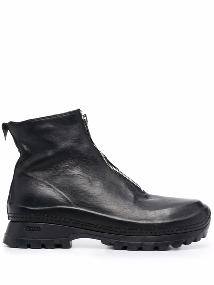 Мужские ботинки GUIDI на молнии, кожаные, черные