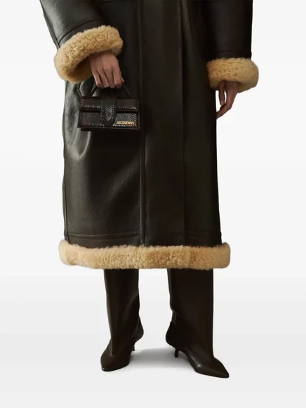 Женский мини-клатч Jacquemus Bambino из кожи, коричневый