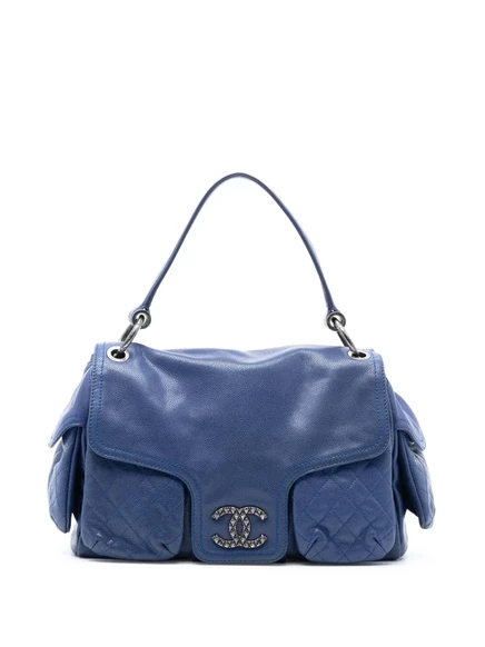 Женская сумка CHANEL Pre-Owned Coco Rider на плечо, синяя