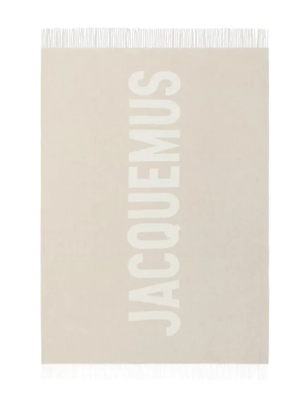 Логотип Jacquemus-жаккардовый шерстяной шарф neutrals
