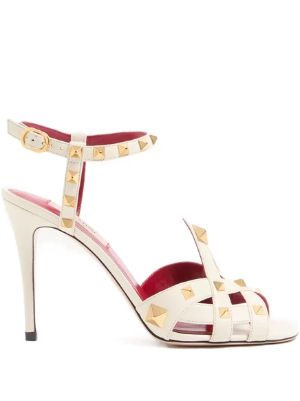 Женские босоножки Valentino Garavani Studdy 100 мм, нейтральные