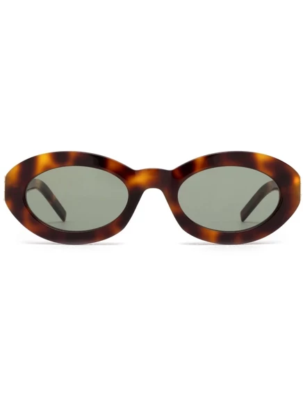 Солнцезащитные очки в овальной оправе с монограммой Saint Laurent Eyewear brown