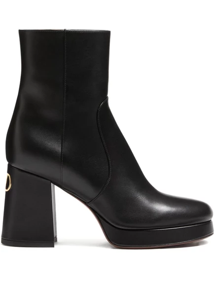 Ботинки на платформе Valentino Garavani 90 мм с V-образным вырезом и логотипом Fawcette black
