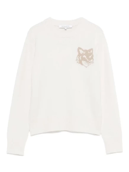 Женский свитер Maison Kitsuné с лисой, белый