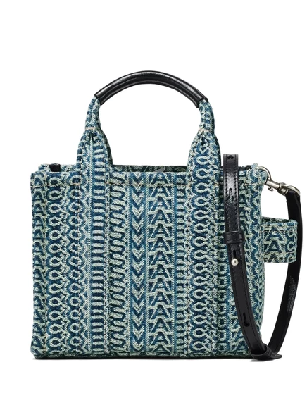 Постиранная сумка-тоут Marc Jacobs с монограммой через плечо  blue