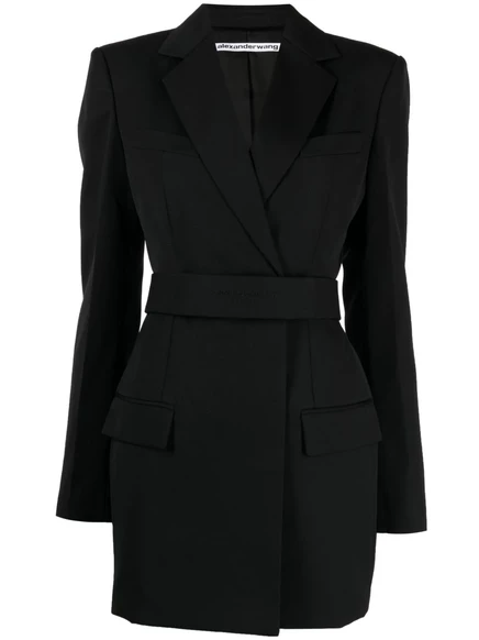Платье-блейзер с вышитым логотипом Alexander Wang и поясом black