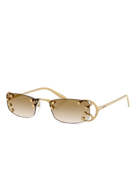 Солнцезащитные очки в прямоугольной оправе Prada Eyewear gold