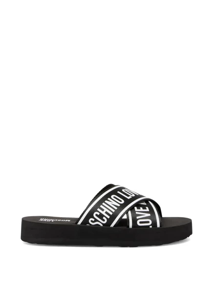 Женские шлепанцы Love Moschino на платформе, черные
