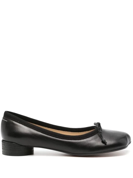 Анатомические кожаные туфли для балерин MM6 Maison Margiela black