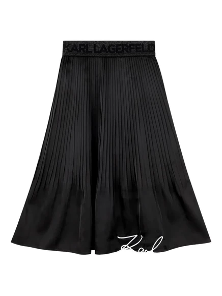Детская плиссированная юбка Karl Lagerfeld Kids, черная