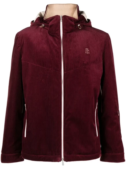 Женская куртка Brunello Cucinelli с капюшоном, бордовая
