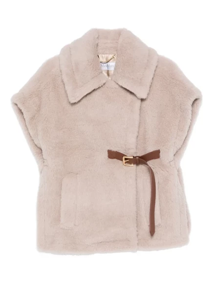 Женское пальто Max Mara с поясом и воротником, бежевое