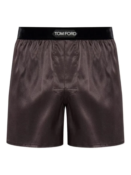 Мужские шелковые боксеры Tom Ford, коричневые