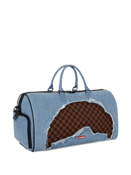 Джинсовая сумка через плечо в мелкую клетку Sprayground blue