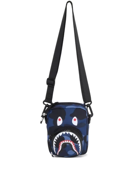 Камуфляжная сумка-мессенджер BATHING APE® с головой акулы для купания blue