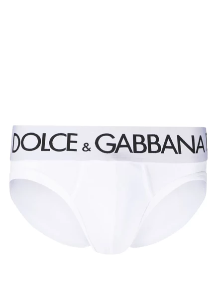 Мужские брифы Dolce & Gabbana с логотипом на поясе, белые