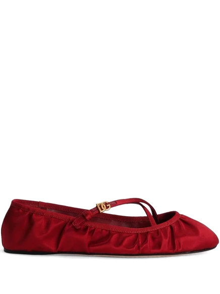 Женские бархатные балетки Dolce & Gabbana, красные