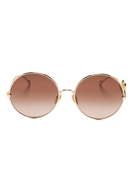 Унисекс солнцезащитные очки Chloé круглые, золотистые