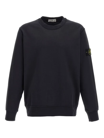 Мужская толстовка Stone Island с логотипом, черная