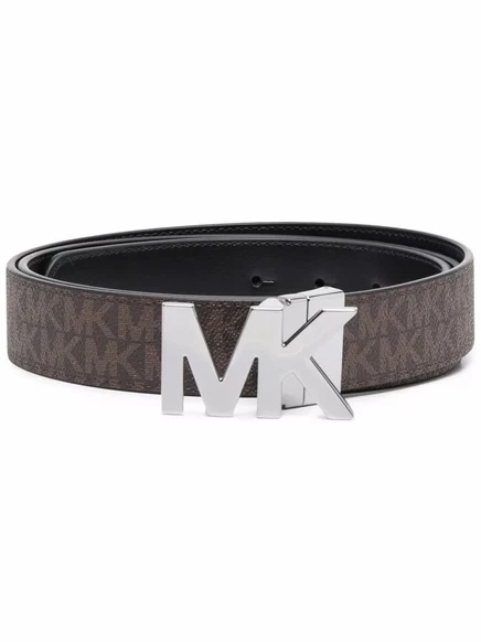 Мужской кожаный ремень Michael Kors с логотипом, коричневый