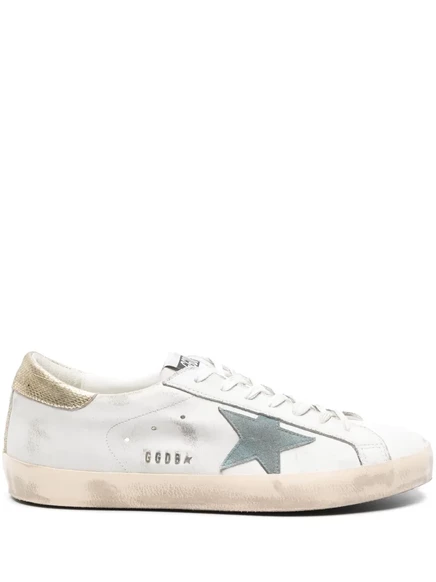 Мужские кеды Golden Goose Super Star кожаные, белые