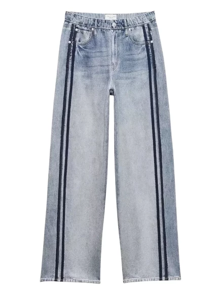 махровые джинсы rag & bone Miramar в боковую полоску blue