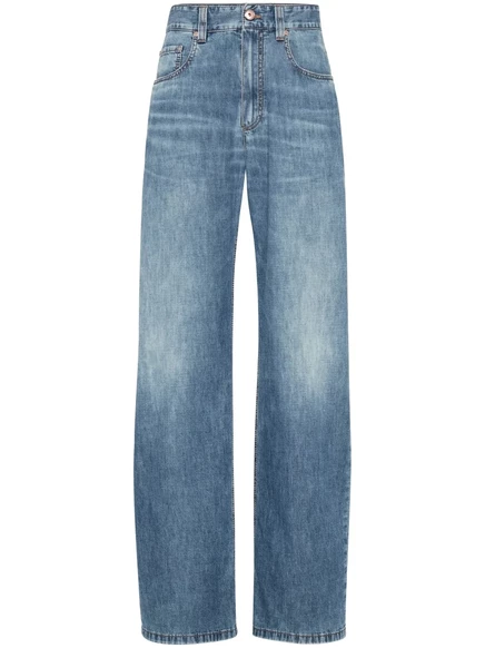 Женские джинсы Brunello Cucinelli бойфренды, синие