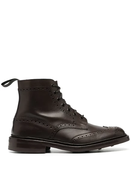 Мужские кожаные ботинки Tricker's с брогированием, коричневые