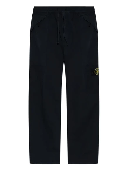 Брюки-карго со значком Stone Island Compass-badge black