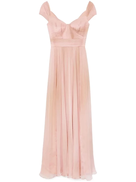 Плиссированное платье Elie Saab pink