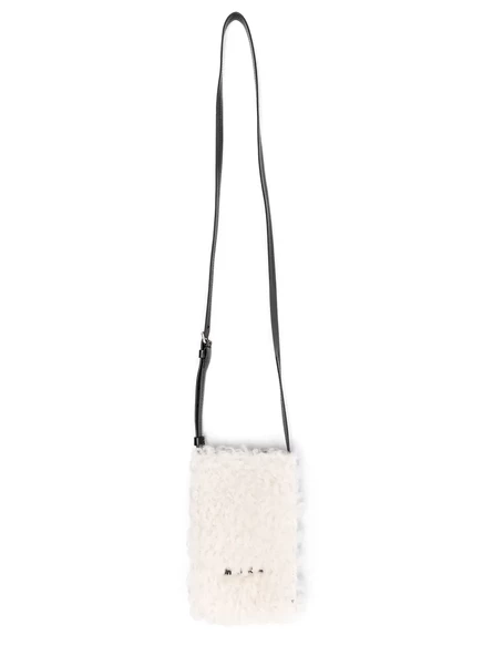 Чехол для телефона с логотипом Marni из овечьей шерсти white