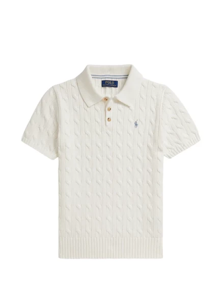 Мальчиковое поло Polo Ralph Lauren, в крупной вязке, белое