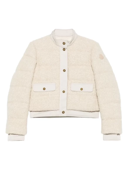 Пуховик Moncler из букле neutrals