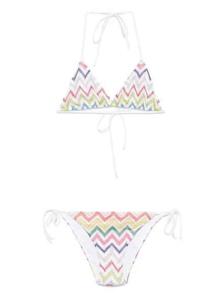 Женский купальник-бикини Missoni с зигзаг-принтом, белый
