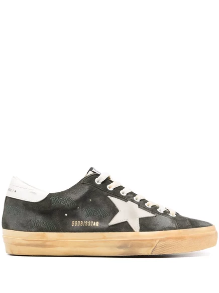 Мужские кеды Golden Goose Deluxe Superstar замшевые, темно-зеленые
