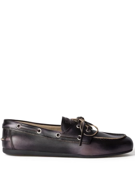 Женские лоферы Miu Miu кожаные, черные