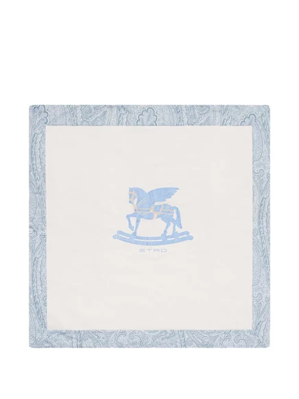 Детский плед ETRO KIDS Pegaso Paisley из хлопка, кремово-белый