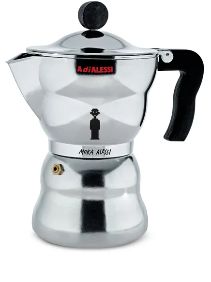 Чайник Alessi Moka из алюминия, серебристый