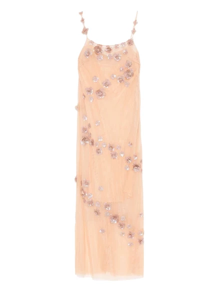 Женское платье Blumarine макси с пайетками, розовое