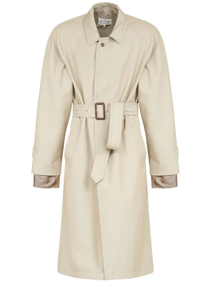 Многослойный тренч с поясом от Maison Margiela neutrals