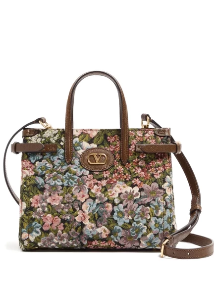 Маленькая хозяйственная сумка Valentino Garavani Antibes из жаккардовой ткани Apres L'Hiver