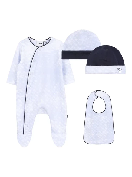 Пижама для мальчиков Boss Kidswear с монограммой, голубая