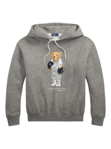 Женское худи Polo Ralph Lauren с принтом Polo Bear, серая