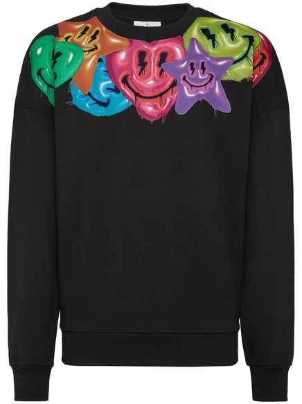Толстовка с принтом в виде смайлика Philipp Plein  black