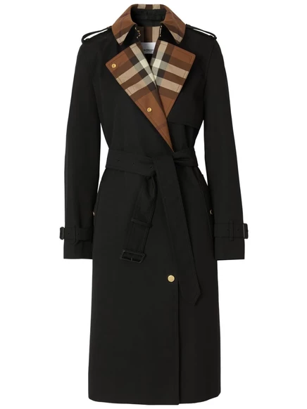 Тренч из габардина в клетку от Burberry black