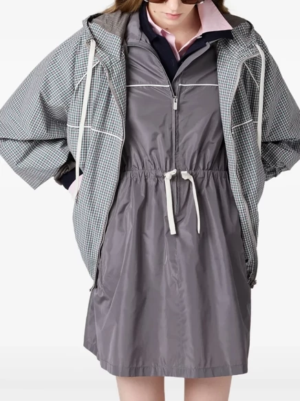 Клетчатая куртка-бомбер Miu Miu в клетку grey